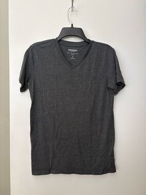 Original anywhere SPAO Short-Sleeve V-Neck T-Shirt - Charcoal